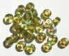 25 5x7mm Faceted Olive AB Donut Beads